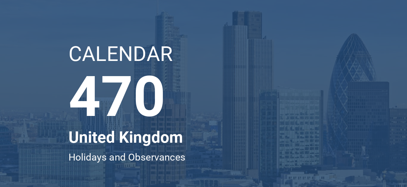 Year 470 Calendar United Kingdom